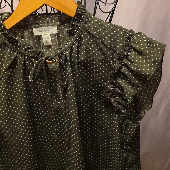 Tamara H. Green W/ White Polka Dot Blouse Womens Size Medium (Virginia #17) - Picture 3 of 6